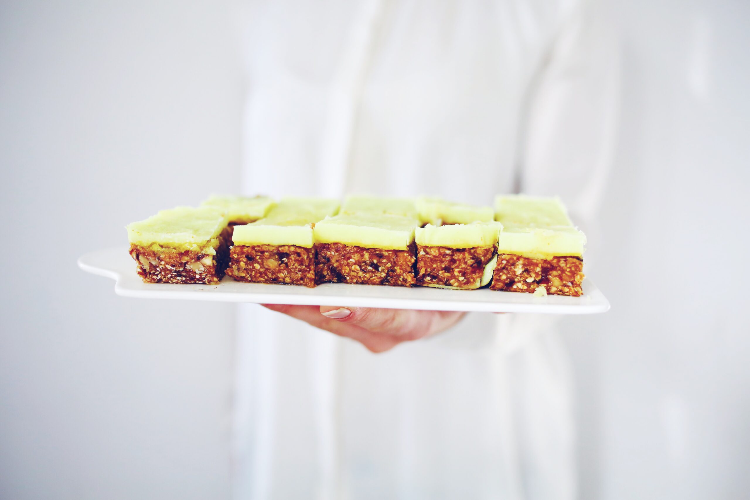 Notenblokje met citroenlaagje